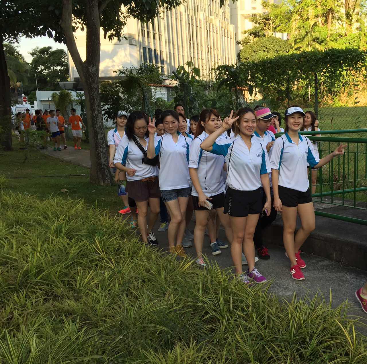 Participants celebrating during the walkathon